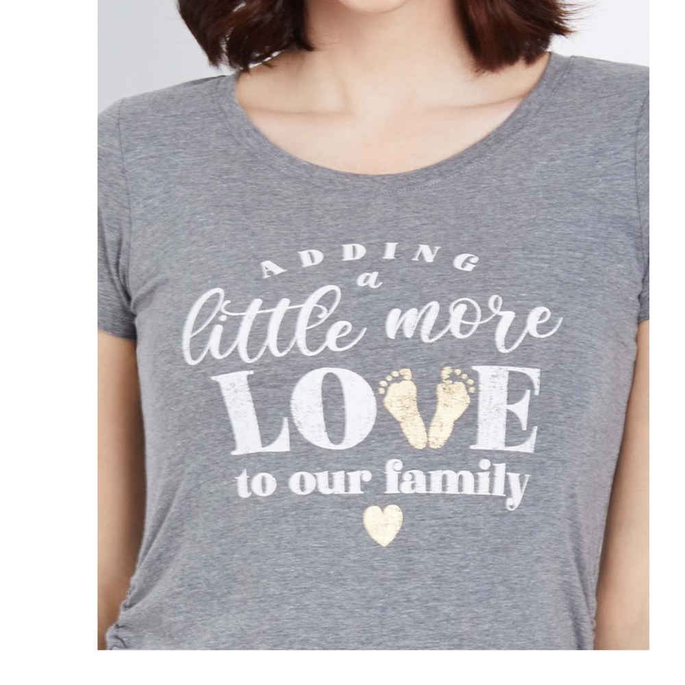 Motherhood Maternity - Gray 'Adding a Little More Love to Our Family' M… - Picture 4 of 5